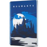 mabbels harry potter hogwarts spiralli not defteri lacivert 80 yaprak kareli 17x24cm dft-388425 - Karışık
