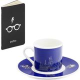 Mabbels Harry Potter Hogwarts Türk Kahvesi Fincan Seti Mavi ve Mini Defter - Kutusuz