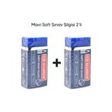 Mabber 2'li Set Mavi Sınav Silgisi Yumuşak Soft İz Bırakmaz Konforlu Kullanım İçin Tasarlandı