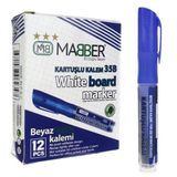 Mabber Beyaz Tahta Kalemi Kartuşlu Mavi 12 Adet