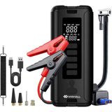 Mabelme 12000MAH LED Işıklı Powerbank Özellikli Acil Durum Akü Takviye Kablolu 800A Araç Motor Lastik Şişirme Hava Kompresörü 100W