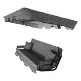 Mabelme 3 Kişilik Salıncak Lüks Kılıf Seti Mindersiz Gri Örümcek Desen 164 * 47 cm - Option-1 - 001-Renkli