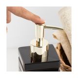 Mabelme 3206 Seramik Sıvı Sabunluk - Tezgah Üstü Banyo Mutfak Lavabo Sabunluğu - 275 cc Siyah - 0,25 gr
