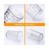 Mabelme 400ML,KABARTMA Dokuma Desenli 62'lı Setuzun Cam Bardak, ve Soğuk Kokteyller,buzlu Içececekler Için Kibar Şık Ergonomik Tasarım Borosilikat Cam - Option-1 - 0 - Siyah