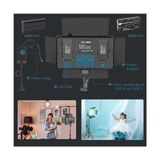 Mabelme 800 LED Çift Modlu Bataryalı ve Fişli Fotoğraf Stüdyosu Işığı - Aydınlatma, Görsel Fotoğraflama, Kamera, Youtuber, Twitch Yayıncı Işığı (Led U800 Beyaz Işık) - Ahşap