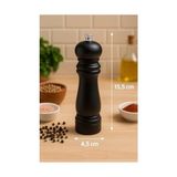 Mabelme Ahşap Tuz ve Karabiber Öğütücü | 15.5 cm Siyah Bambu Baharat Değirmeni | Ayarlanabilir Seramik Öğütücü Mekanizma | Şık ve Dayanıklı Mutfak Aksesuarı - Acı Kahve - Option-1
