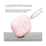 Mabelme Airpods 4. Nesil Uyumlu Çiçek Işlemeli Premium Silikon Kulaklık Kılıfı ve 3'ü 1 Arada Bluetooth Kulaklık Temizleme Kalemi Seti (Pembe) - Option-1 - Altın