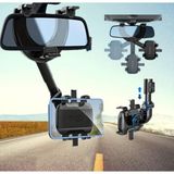 Mabelme Araba Dikiz Aynası Için Cep Telefonu Tutucu 360 Derece Dönebilen Ayarlanabilir Çok Fonksiyonlu Kolay Montaj - Option-1 - 000-Siyah