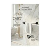 Mabelme Banyo Yapışkanlı Siyah Kare Uzun Havluluk Havlu Askısı - 001-Beyaz - Option-1