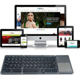 Mabelme Bluetooth Klavye 3 Katmanlı Katlanabilir Portatif Taşınabilir Şık ve Kullanışlı Dokunmatik Yüzeye Sahip Klavye Windows//ıos/smart Tv B033 - Option-1 - 001-Renkli