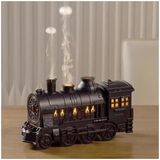 Mabelme Buhar Treni Görünümlü 300ML Hava Nemlendirici Difüzör | Çift Nozullu Güçlü Soğuk Buhar | Dekoratif Masaüstü Ofis ve Yatak Odası Nem Makinesi | 24CM x 13CM | TD77 (Siyah) - 1BW-Beyaz