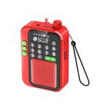 Mabelme C9 Bluetooth Şarjlı Radyo USB & Tf Kart Okuyucu Deprem Çantasına Uygun Fm Radyo (Kırmızı) - Ahşap