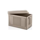 Mabelme Dev Boy Katlanır Kilit Kapaklı Kasa 55 Litre Hacimli, Yer Kaplamayan Portatif Saklama Kutusu Ardiye, Balkon, Mutfak, Kiler, Bahçe ve Araç Bagajı Için Güvenli Organizer (Toprak) - Option-1