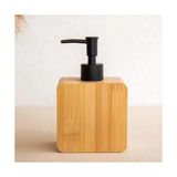 Mabelme Doğal Bambu Sıvı Sabunluk, Şık ve Ekolojik Tasarım, Banyo ve Mutfak Için Uygun, Paslanmaz Pompalı, Uzun Ömürlü Ahşap Sıvı Sabunluk Şişesi (Dikdörtgen) - 0,25 gr