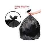 Mabelme Ekonomik Endüstriyel Çöp Torbası Siyah 10’lu 80×110 Cm, Yırtılmaya Dayanıklı, Boy Çöp Poşeti, Çift Katlı, Geri Dönüştürülebilir, Fabrika, Inşaat, Depo, Kafe, Otel, Hastane, Bahçe - 000-Siyah - Option-1