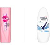 Mabelme Elidor Ultra Işıltı 100 Şampuan 400 ml + Rexona Üstün Koruma Kadın Roll On Deodorant Dry 72 Saat Kesintisiz Koruma 50 ml - Option-1
