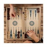 Mabelme Etnik Tasarımlı El Yapımı Modern Ahşap Tavla Seti - 2 Adet - Option-1