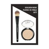 Mabelme Foundation Brush - Fondöten Fırçası ve Silky Compact Powder No: 04 Almond - Sıkıştırılmış Pudra - Option-1
