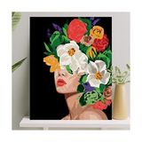Mabelme Hobi Sanat Sayılarla Boyama Tuval Seti Fırça Boya Dahil (Çıtalı) 40X50 cm - Çiçek Deryası - Option-1