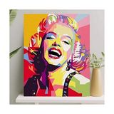 Mabelme Hobi Sanat Sayılarla Boyama Tuval Seti Fırça Boya Dahil (Çıtalı) 40X50 cm - Marilyn Monroe - Option-1