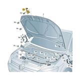 Mabelme Kaput Kilit Üst Emniyet Açma Mandalı 6R0823186C Vw Polo ile Uyumlu 2010-2014 - Option-1 - Ahşap