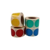 Mabelme Kuşe Daire Renk Baskılı Çap Etiketi 50MM x 50MM Ölçülerinde Yuvarlak Çıkartma 500 Adet Kendinden Yapışkanlı Rulo Etiketi Barkod Yazıcılar ile Uyumlu 40MM Kağıt Bazlı Etiket (Yeşil) - 00 Beyaz - Option-1