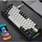 Mabelme Leaven K620 Blue Switch Mekanik Gaming Oyun Klavyesi Rgb 61 Key Mavi Tuş Type-C Klavye Siyah-Beyaz - Option-1 - 001-Renkli