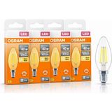 Mabelme LED Mum Ampul 4W E14 2700K Dimmer Uyumlu 4'lü Paket 470 Lümen 40W Eşdeğer Şeffaf Filament Ampul Sarı Işık - 0,5 W - Altın