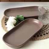 Mabelme Mat Açık Taupe Noyan Kayık Tabak 2 Adet 26 cm 958 - Option-1 - 51R-Turuncu