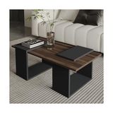 Mabelme Matris Modern Orta Sehpa – Geometrik Tasarım ve Şık Detaylar, Ceviz/ - Option-1