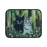 Mabelme Miapet Elekli Desenli Kedi Tuvalet Önü Paspası 60 x 45 cm Siyah-Beyaz Kediler - 000-Siyah - Option-1