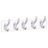 Mabelme Mika Kristal Plastik Şeffaf Askı, Pvc Yapışkanlı Montaj, 6.4X29.3 Cm, 5 Kollu 6.2 cm - 0 - 1 Ay - 0 - 3 Yaş