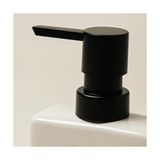 Mabelme Modern Banyo Mutfak Seramik Sabunluk ve Süngerlik Seti, Beyaz, 380ML Dispenser, Siyah Pompalı, 9X7X17CM - 0,25 gr
