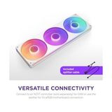 Mabelme Nzxt F360 Rgb Core – 360 mm Tekli Çerçeve Fan Ünitesi 3 x 120 mm Rgb Fanlı – Devir Sayısı ve Aydınlatma Kontrolü – Yüksek Statik Basınç ve Hava Akımı – Fan Başına 8 Argb LED – Beyaz - 0 - Siyah