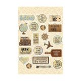 Mabelme Old Retro Ülkeler Bavul Tipi Etiket, Laptop, Ipad, Defter, Kitap, Planlayıcı Seti - Option-1 - -50 C