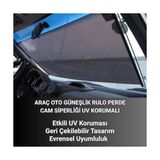 Mabelme Otomatik Mekanızmalı 58X125CM Araç Ön Cam Güneşlik Araç Karavan Ofis Güneşlik Perdesi Geri Çekilebilir Oto Ön Cam Güneşlik Branda - Option-1 - 1BW-Beyaz