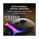 Mabelme Oyun – Model O3 Kablosuz Oyun Faresi – Değiştirilebilir Pil Sistemi Infiniteplay, 8 K Sorgu Hızı, Optik Klik Anahtarları (130 Milyon), Ultra Hafif (66 G), 30 K Dpı Optik Sensör, Rgb – Siyah