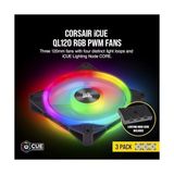Mabelme Ql Serisi, Icue QL120 Rgb, 120MM, Pwm, Lighting Node Core Rgb Kontrolcü Dahil, Rgb Fan, 3'lü Paket (CO-9050098-WW) - 0 - Siyah