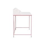 Mabelme Retro Metal Ayaklı Bölmeli Çalışma Masası-Pembe/beyaz 90X75X50 cm - Abanoz - Option-1