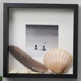 Mabelme Sannahed 25X25 cm Siyah Derin Kutu Çerçeve, Ahşap Fotoğraf Resim Çerçevesi - -- - Option-1