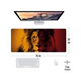 Mabelme Sarı Kırmızı Aslan Temalı Oyun Gaming Klavye Mouse Pad Masa Matı 70X30CM Kaymaz Kauçuk Taban Dikişli Kenar - Option-1 - 0002 - Beyaz