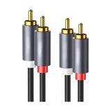 Mabelme Ses Kablosu Altın Uçlu Yüksek Ses Kalitesi Aux 3.5mm Rca Kablo Subwoofer Amfi Tv Ses Sistemi ile Uyumlu Dayanıklı Pvc, Audio Kablo, Siyah (0.5metre) - Option-1