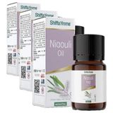 Mabelme Shiffa Niaouli Yağı 10 ml |%100 Saf Uçucu Yağ | Cilt Bakımı, Aromaterapi ve Masaj Için | Melaleuca Viridiflora (3 Paketi) - Abanoz
