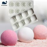 Mabelme Siliko World Silikon Kek Pasta Sabun ve Mum Kalıbı Küre Şekilli 8'li - 100 x 100 cm - (ClearEyelets)Black-RadiantOrchid