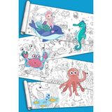 Mabelme Sinaticaret Sualtı Yaşamı Okyanus Temalı Dev Boyama Kağıdı Rulosu, 5 Metre x 45 Cm, Çocuklar Için Eğitici Aktivite - -- - Option-1