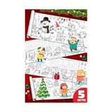 Mabelme Sinaticaret Yılbaşı Boyama Kağıdı Rulosu, 5 Metre x 45 Cm, Çocuklar Için Yeni Yıl Temalı Dev Boyama Kağıdı, Kardan Adam ve Ren Geyiği Desenli - -- - Option-1