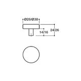 Mabelme Siyah Renkli 38 mm Tek Delikli Kulp - 1BW-Beyaz - Ahşap