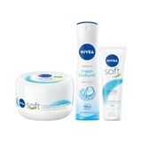 Mabelme Soft Krem 300ML, Nemlendirici Bakım Kremi, Yüz, Vücut, El, Jojoba Yağı ve E Vitamini ile Cilt Bakımı ve Kadın Sprey Deodorant Fresh Natural 150ML, ve Soft 75 Ml, El Kremi - Option-1