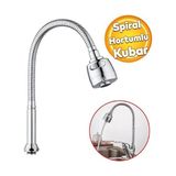 Mabelme Spiral Başlı 2 Fonksiyonlu Hareketli Dönebilen Hortumlu Musluk Ucu Tasarruflu Oynar Başlıklı Krom - Option-1