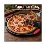 Mabelme Store 33 cm Delikli Pizza Tepsisi - Yapışmaz Seramik Kaplama, Döküm Alüminyum Yuvarlak Fırın Tepsisi - Çıtır Tabanlı Profesyonel Pizza Kalıbı (Pfoa/ptfe Içermez) - Option-1 - --